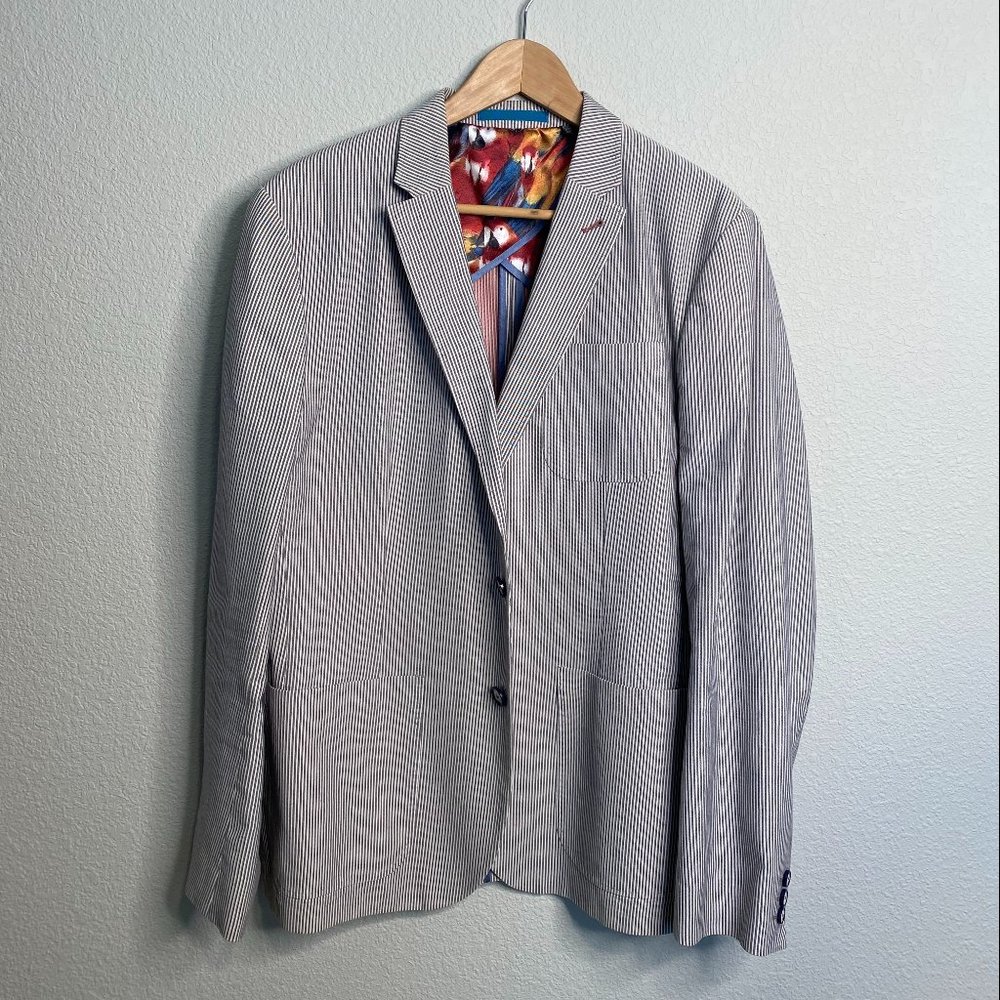 Ted Baker Classic Gray Striped Men's Blazer